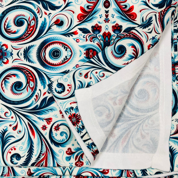 Baby Blanket 50" x 60" - Rosemaling Swirls