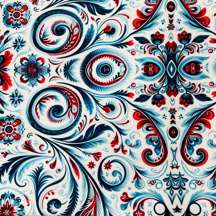 Baby Blanket 50" x 60" - Rosemaling Swirls