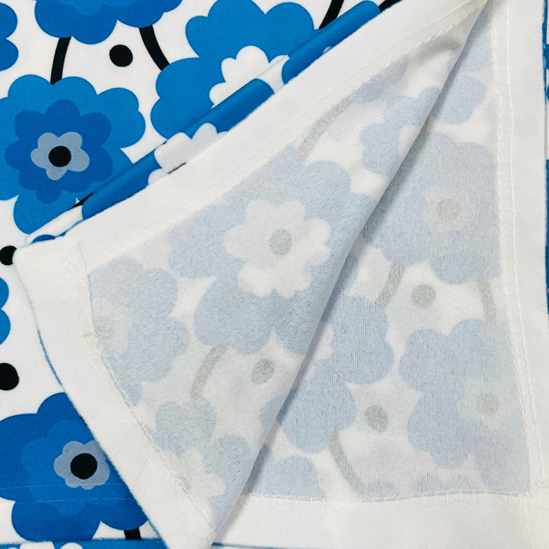 Baby Blanket 50" x 60" -  Blue Flowers