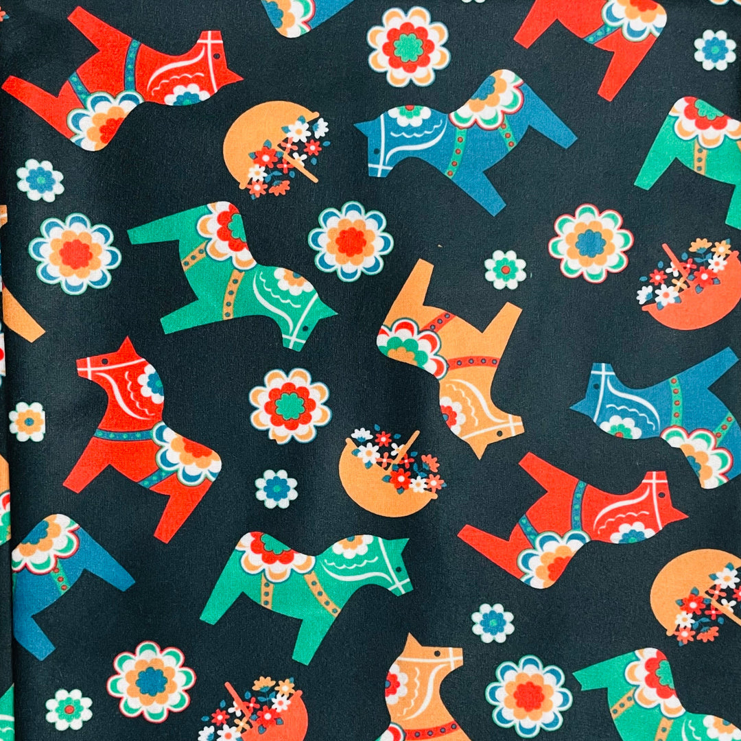 Baby Blanket 50" x 60" - Dala Horses