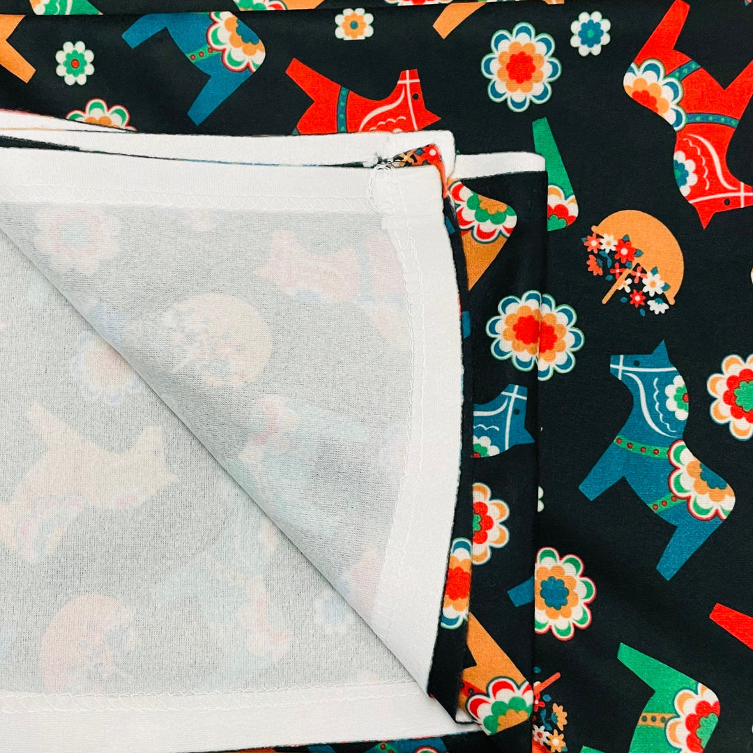 Baby Blanket 50" x 60" - Dala Horses