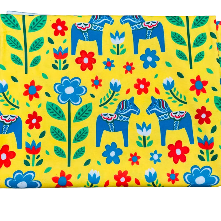 Baby Blanket 50" x 60" - Dala horses