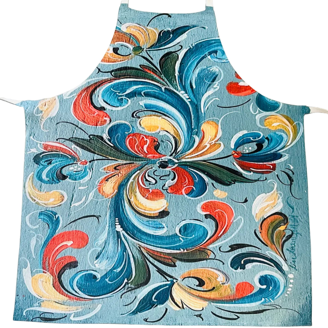Apron - Lise Lorentzen Blue Rosemaling