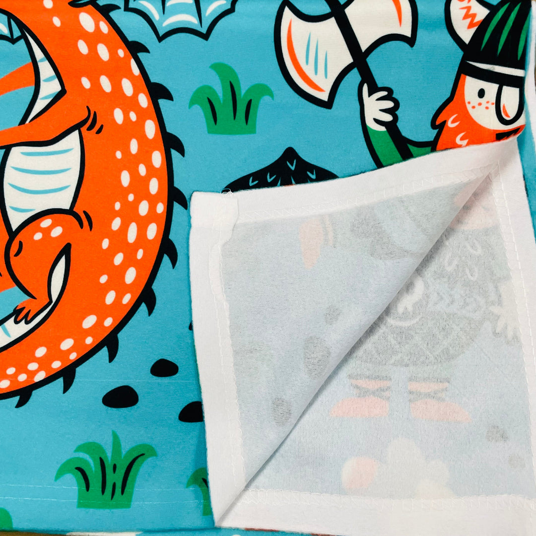Baby Blanket 50" x 60" - Viking, Ship & Dragons