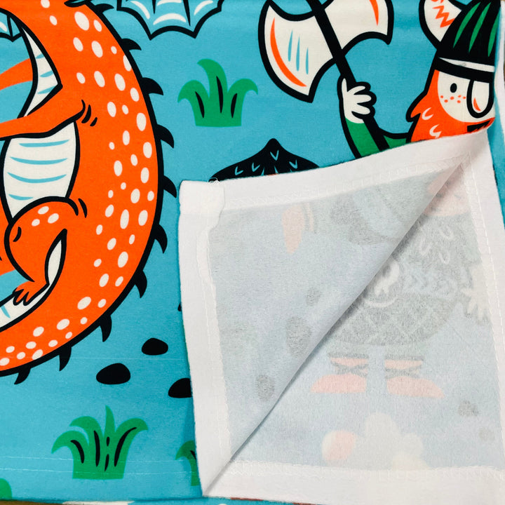 Baby Blanket 50" x 60" - Viking, Ship & Dragons