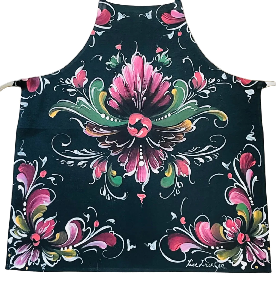 Apron - Lise Lorentzen Black Rosemaling