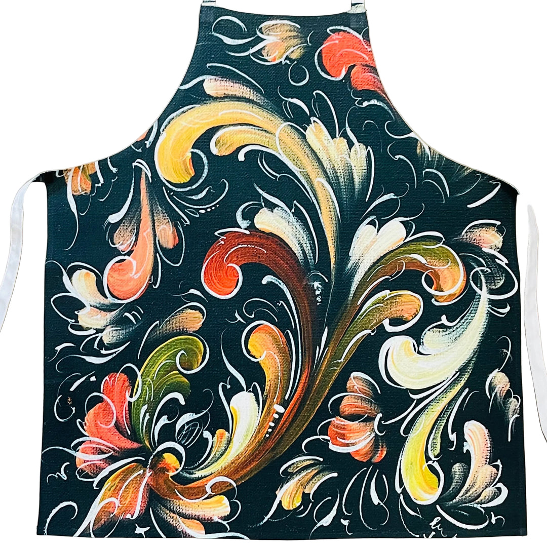 Apron - Lise Lorentzen Black Rosemaling