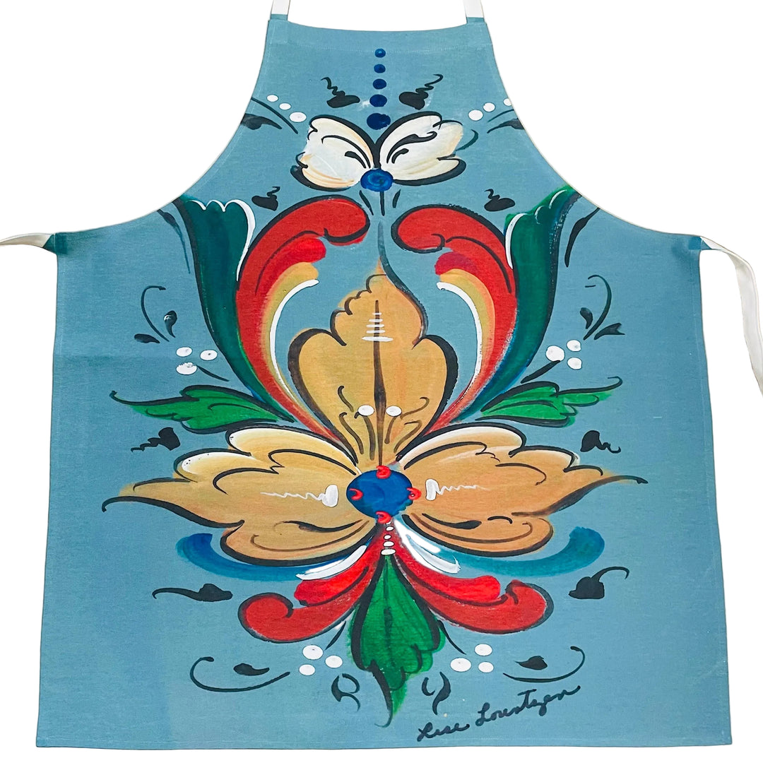 Apron - Lise Lorentzen Blue Rosemaling