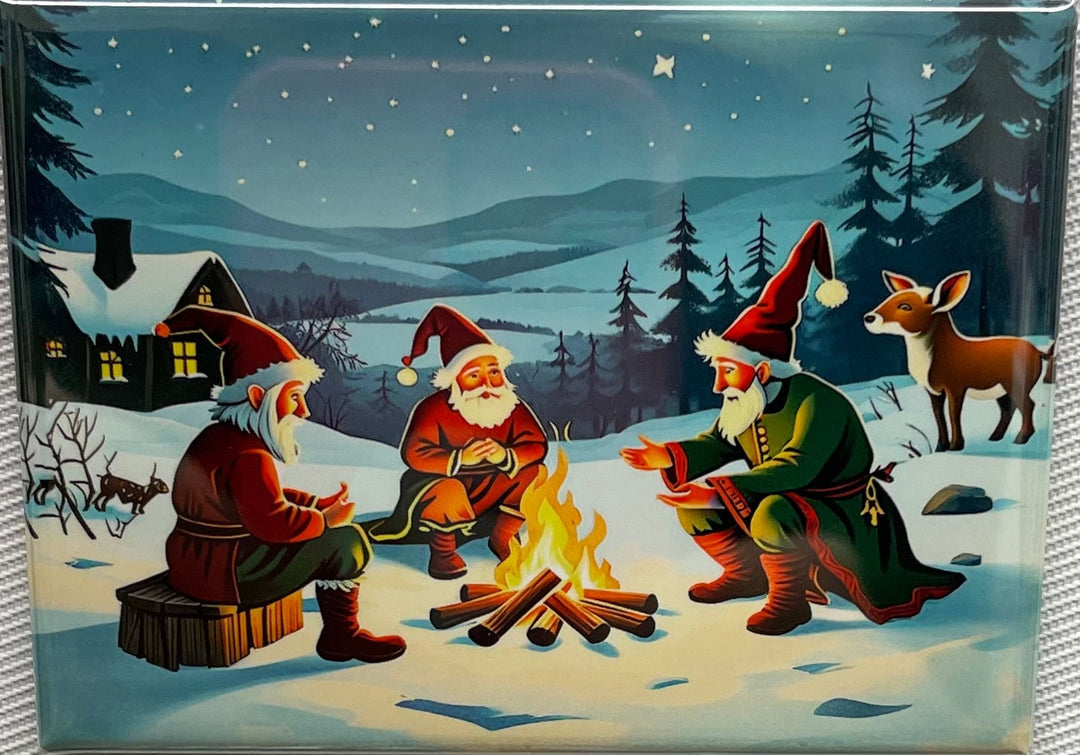 Rectangle Magnet, Gnomes by the fire