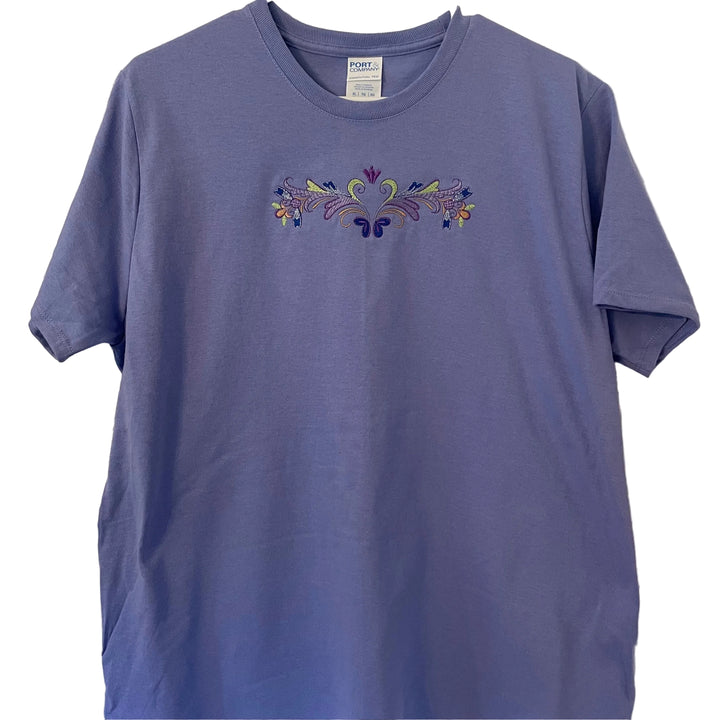 Folk Art Heart on Violet T-shirt