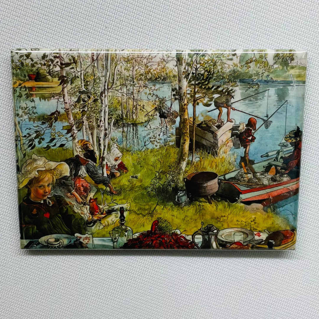 Rectangle Magnet, Carl Larsson Crayfish party