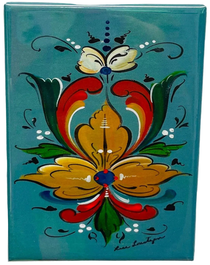 Rectangle Magnet, Lise Lorentzen Rosemaling