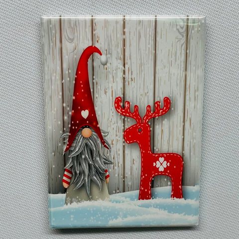 Rectangle Magnet, Gnome with Moose