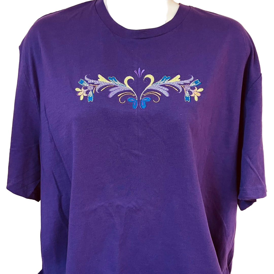 Folk Art Heart on Purple T-shirt