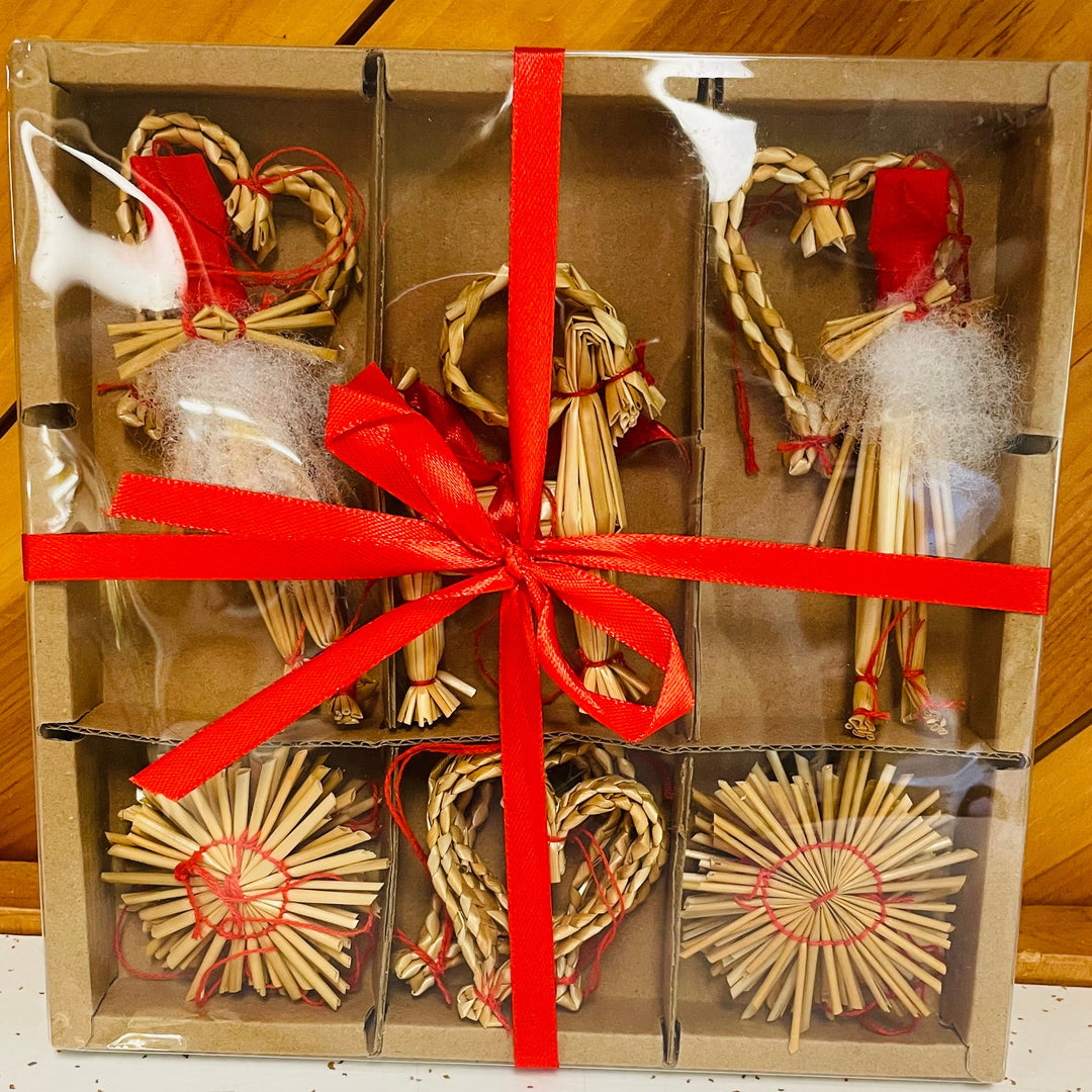 Straw ornament set - 21 pc box