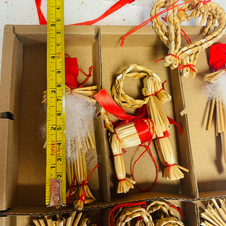 Straw ornament set - 21 pc box