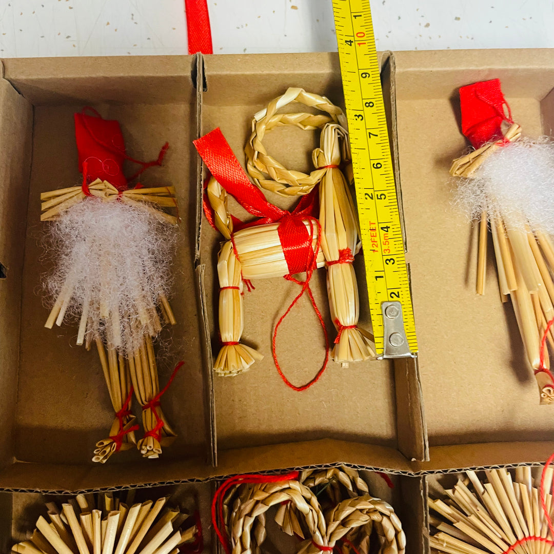 Straw ornament set - 21 pc box