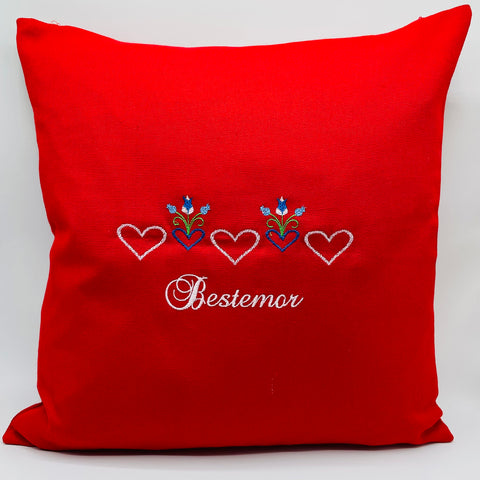 Bestemor Embroidered Pillow