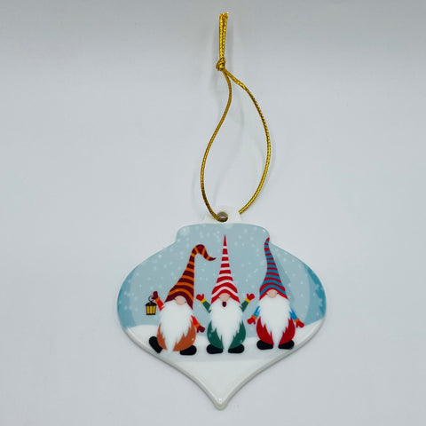 Ceramic Ornament, Three Gnomes