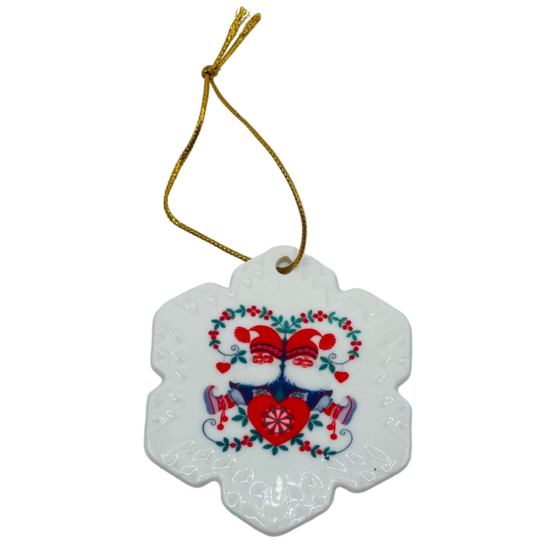 Ceramic Ornament, Snowflake shaped Lappland Santas