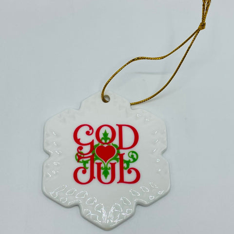 Ceramic Ornament, Snowflake God Jul