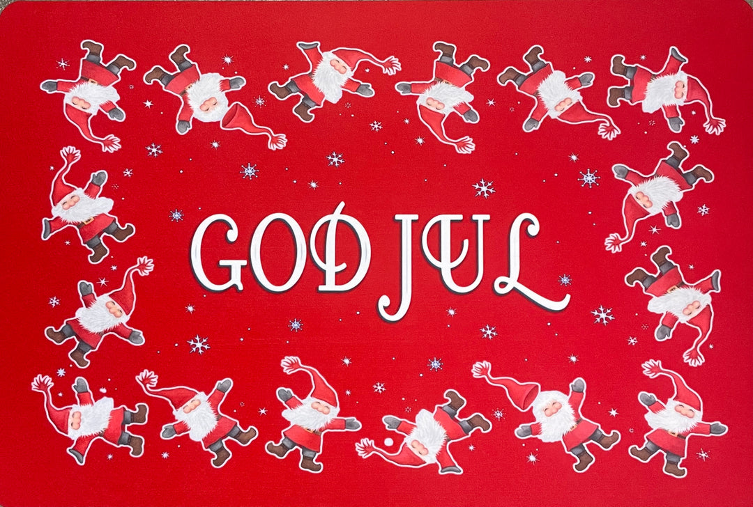 Eva Melhuish Door Mat Rug -God Jul Gnomes
