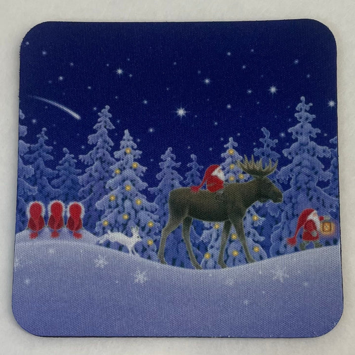 Eva Melhuish Tomte riding Moose Coasters Box of 6
