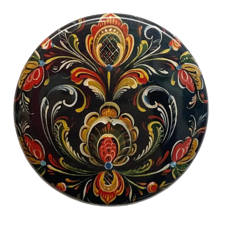 Lise Lorentzen Rosemaling round button/magnet