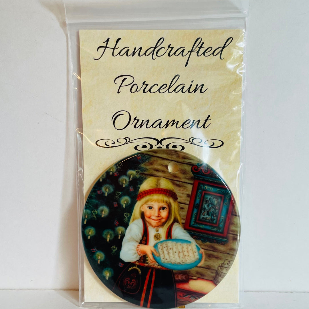 Ceramic Ornament, Suzanne Toftey  Lefse girl