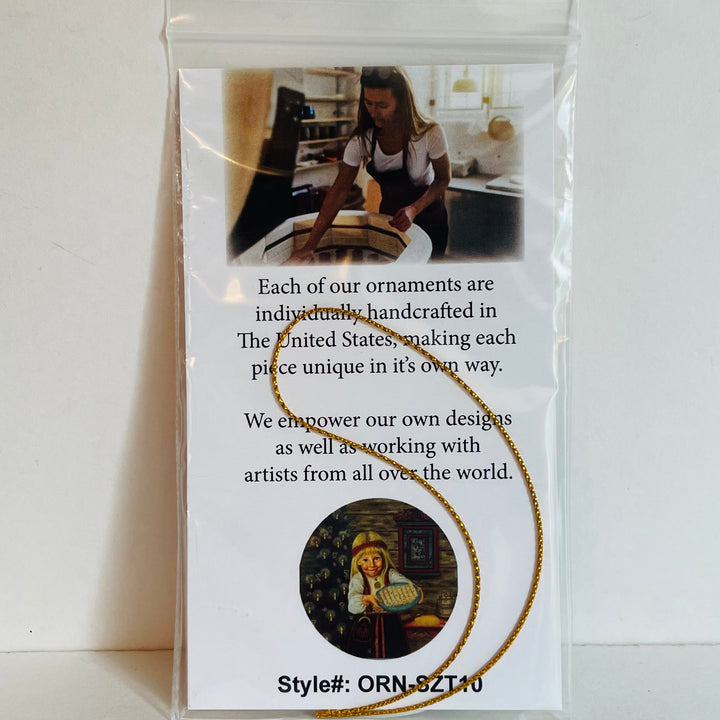 Ceramic Ornament, Suzanne Toftey  Lefse girl