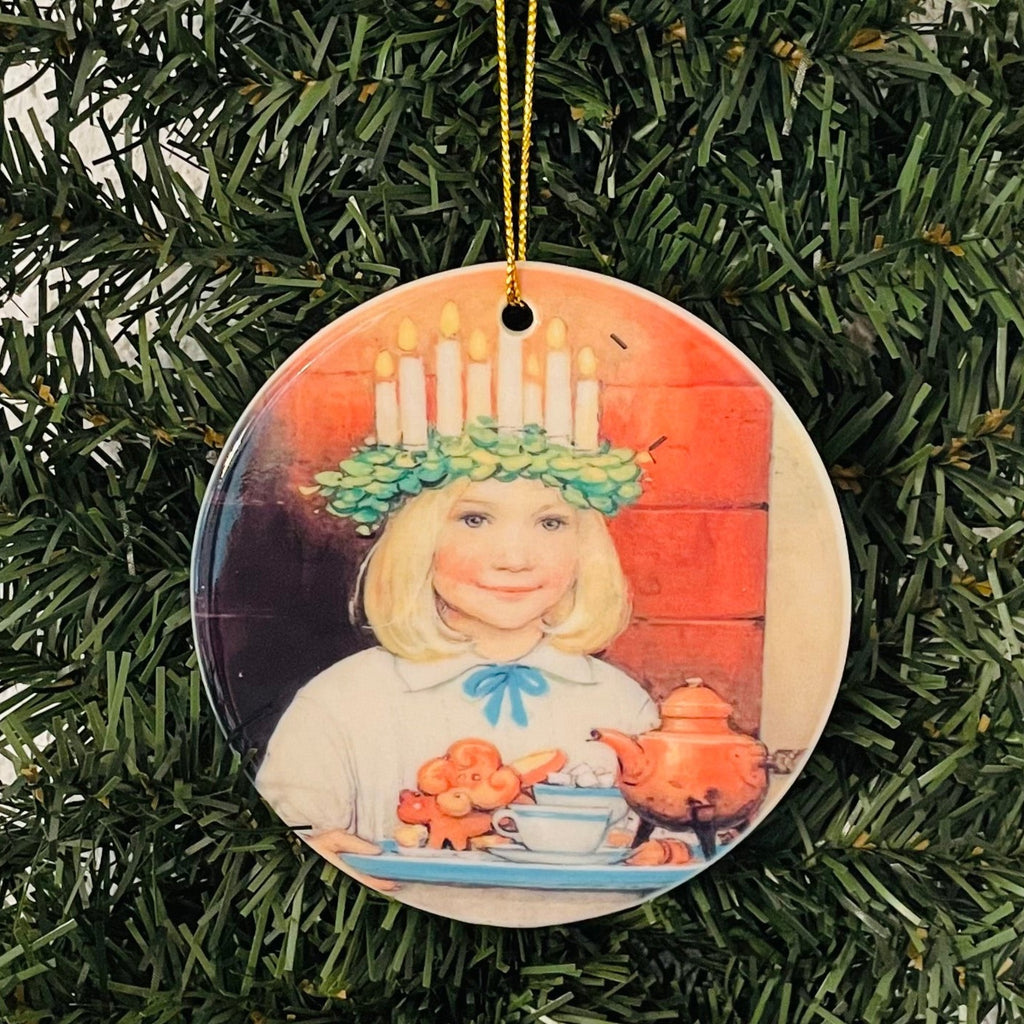 Large Ceramic Ornament, Lucia Gift Chalet