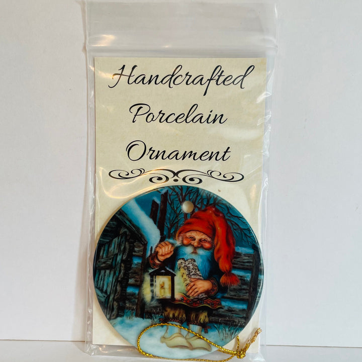 Ceramic Ornament, Suzanne Toftey Nisse with Lantern