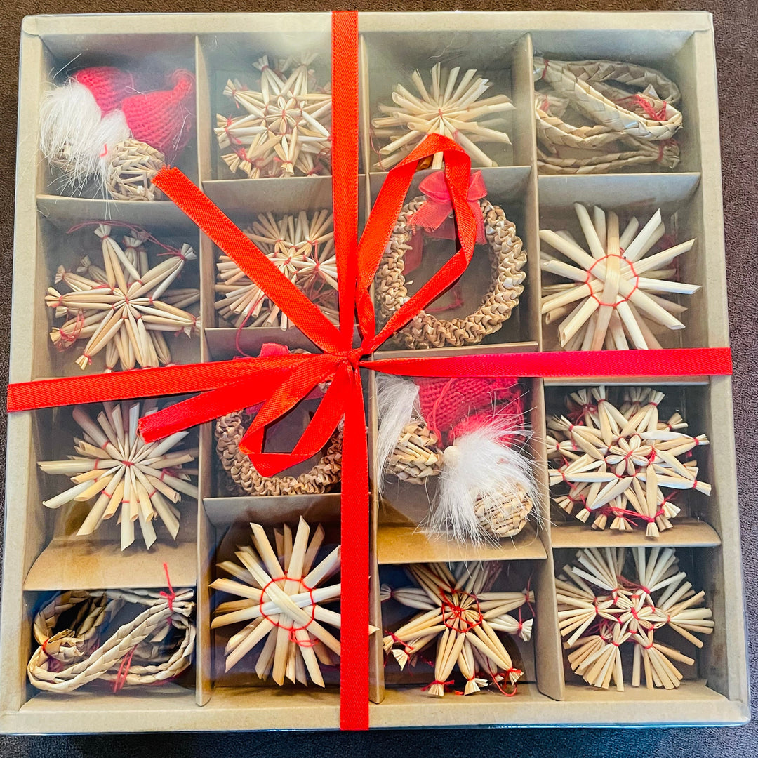 Straw ornament set - 48 pc box