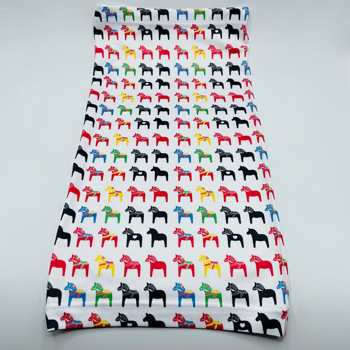 Multi color Dala horses buff/gaiter