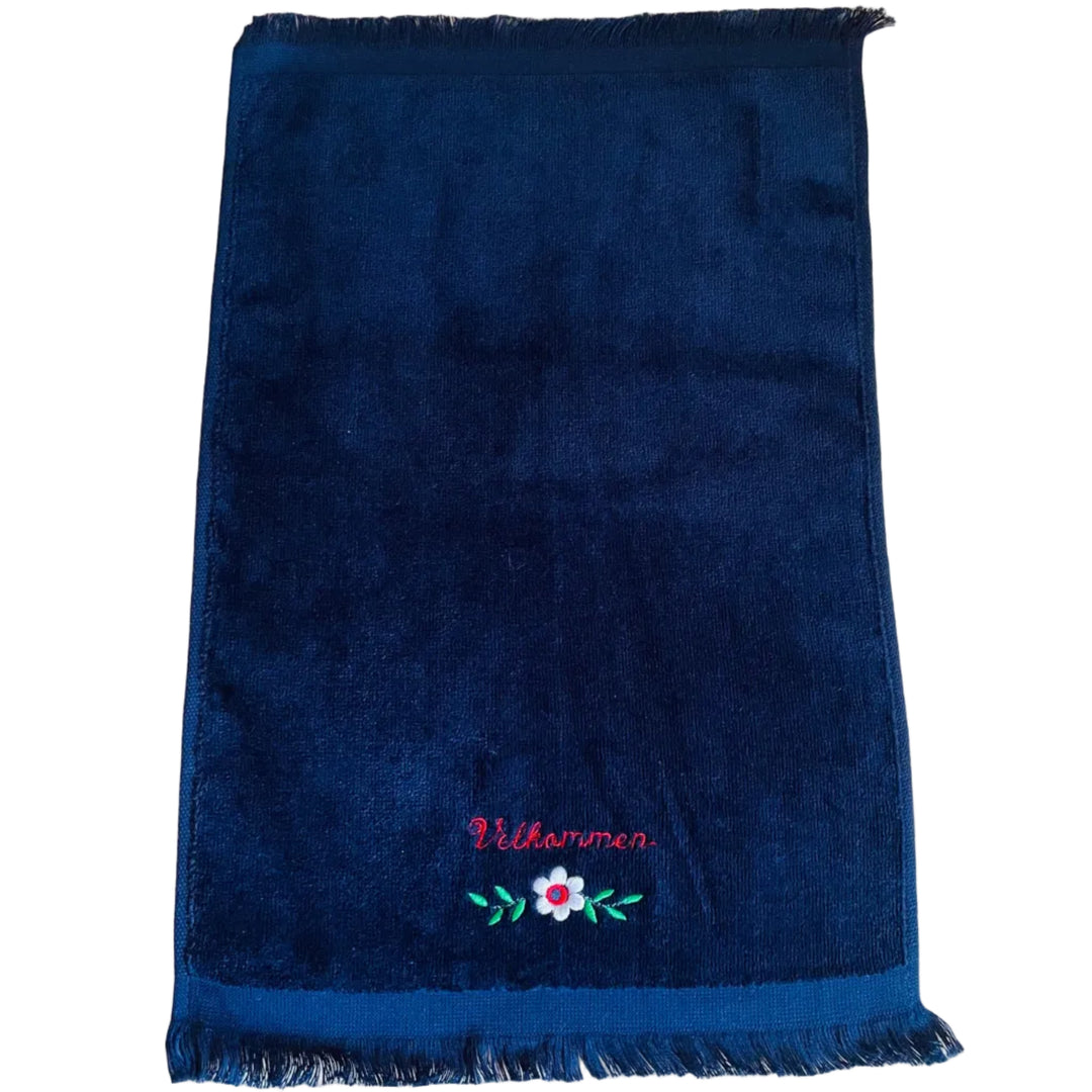 Finger tip towel - Velkommen flower on Navy