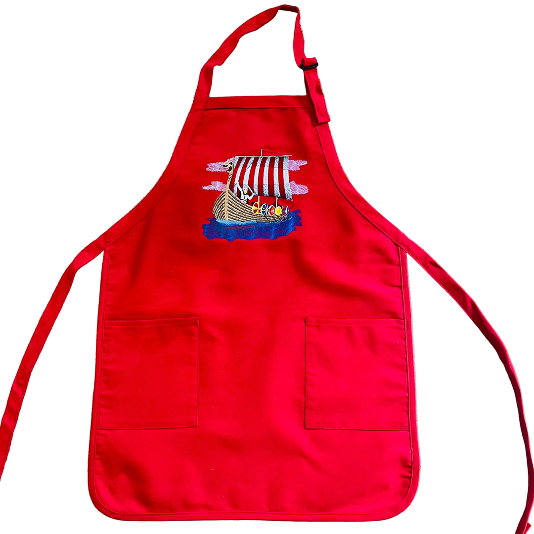 Apron - Embroidered Viking Ship