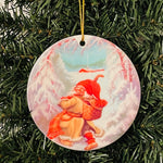 Large Ceramic Ornament, Tomte Gnome in snowy forest
