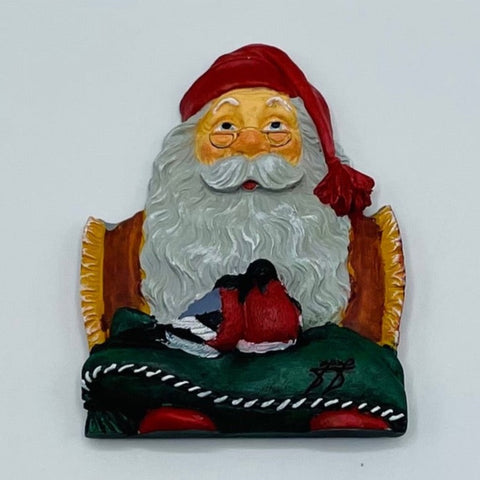 Johnnie Jacobsen Magnet - Santa with bullfinch