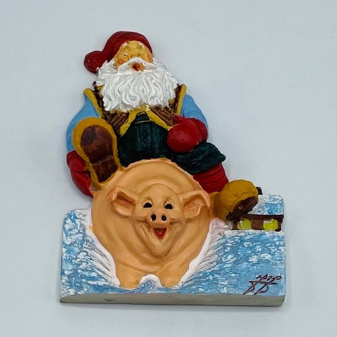 Johnnie Jacobsen Magnet - Santa on pig