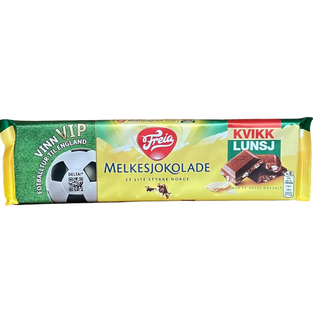 Freia Melkesjokolade Chocolate bar with Kvikk Lunsj bits