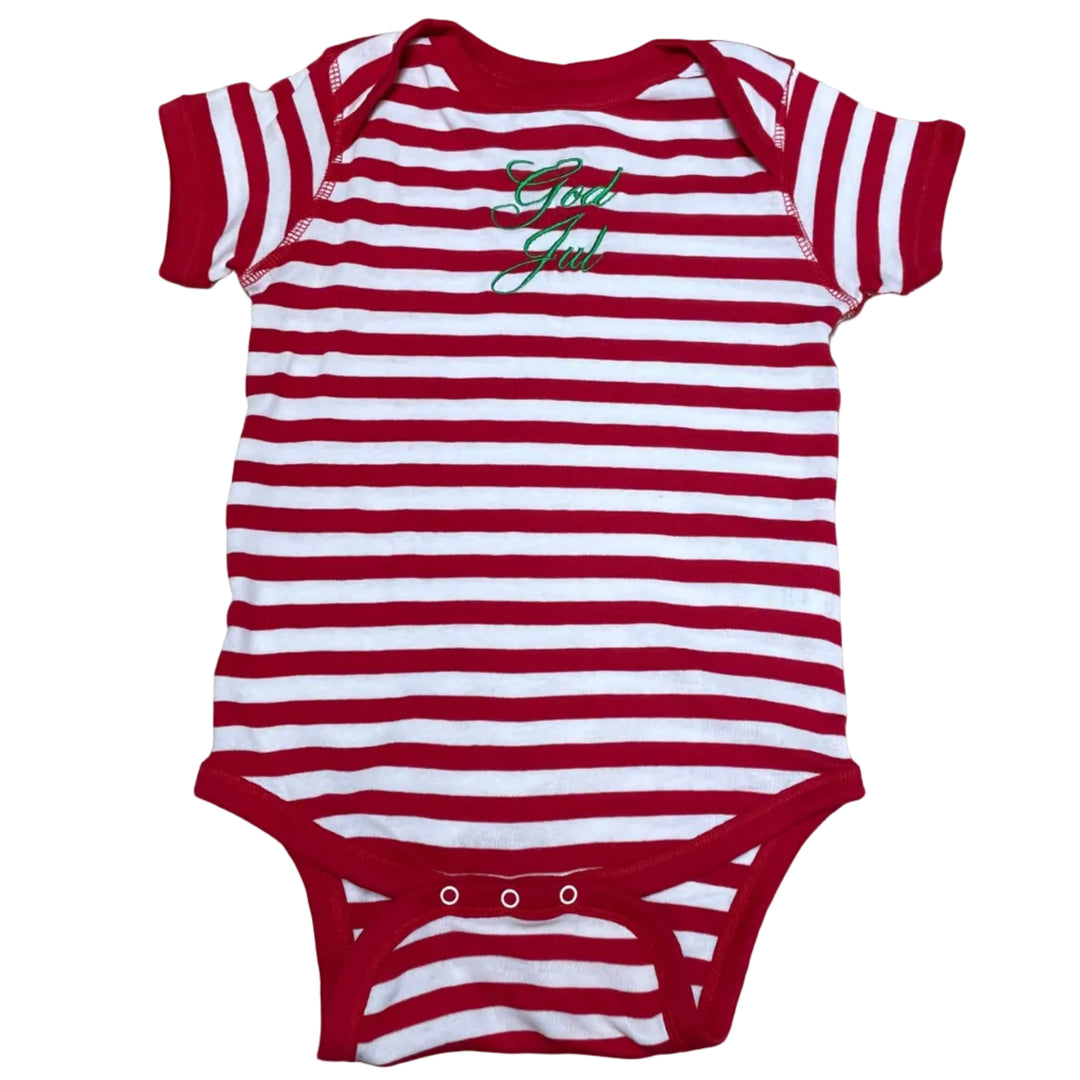 Baby Onesie with snaps - Embroidered God Jul