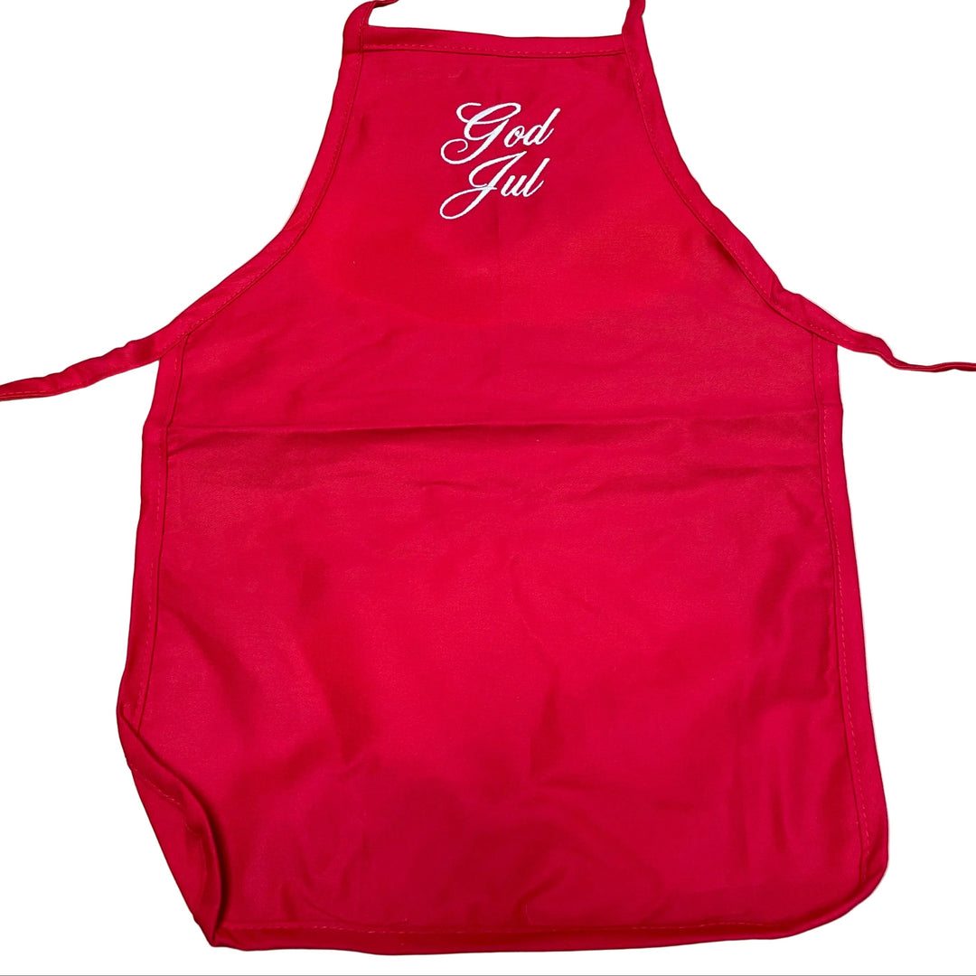 Children's Apron - Embroidered God Jul script