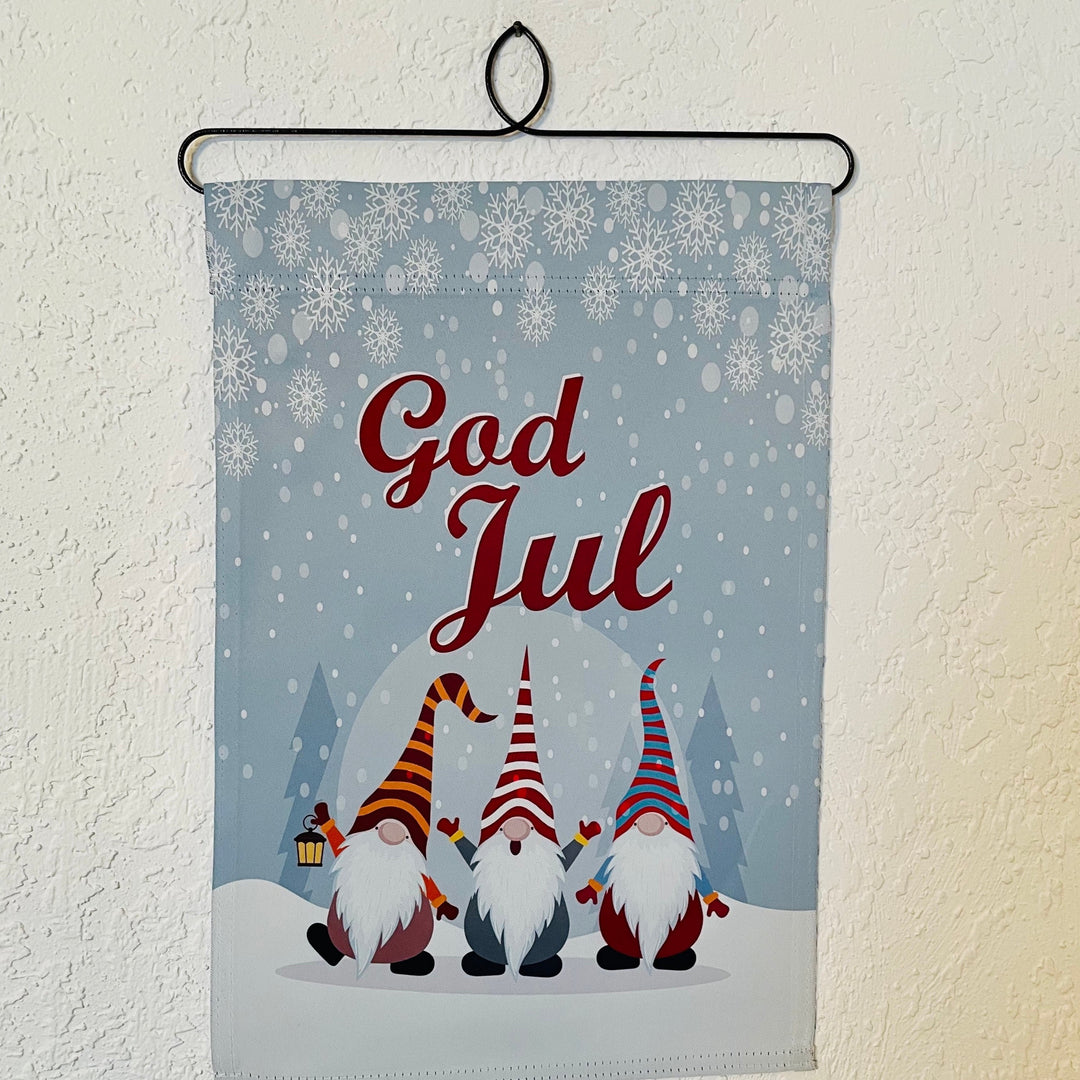 God jul Gnomes garden flag