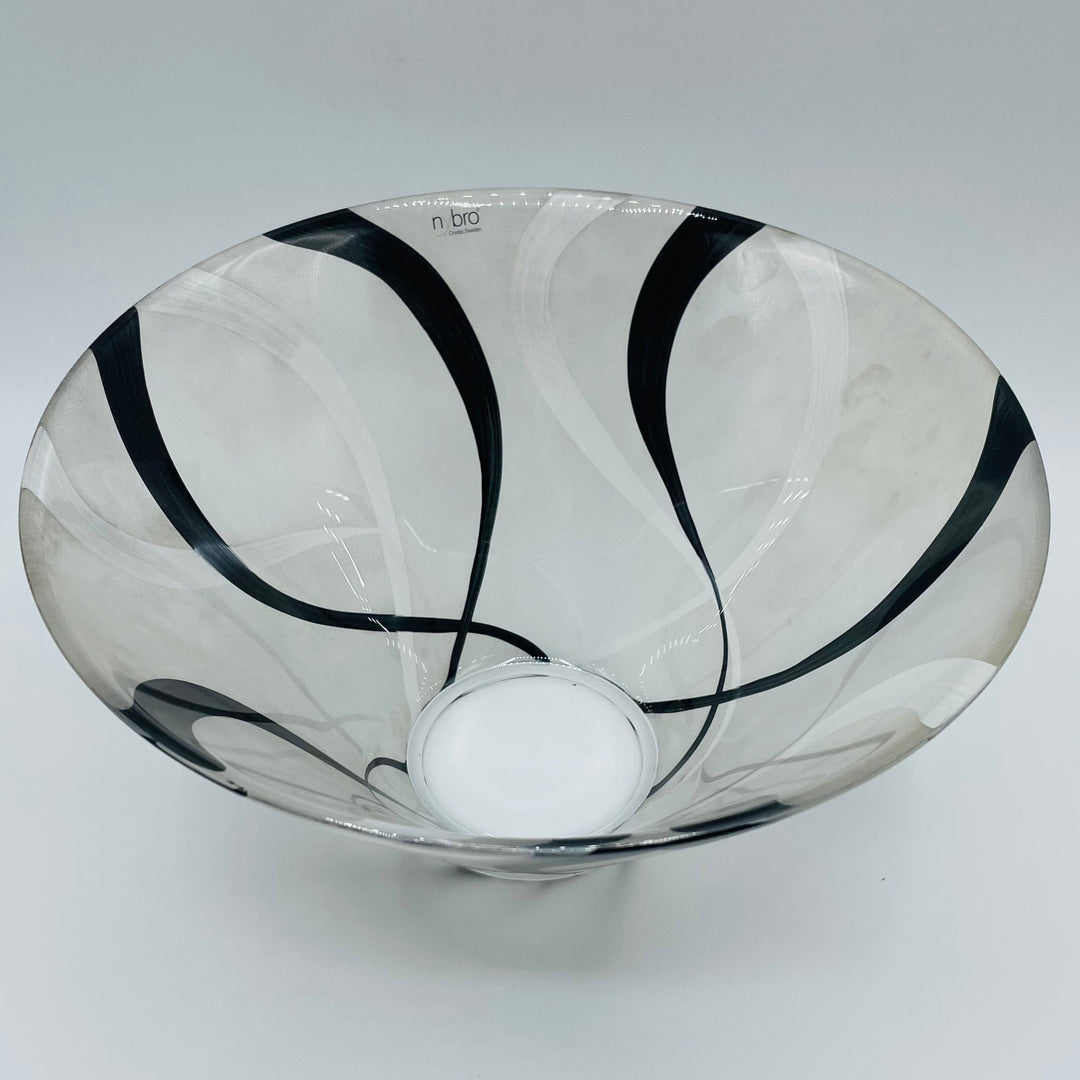 Nybro Molly Glass Bowl - Black & White