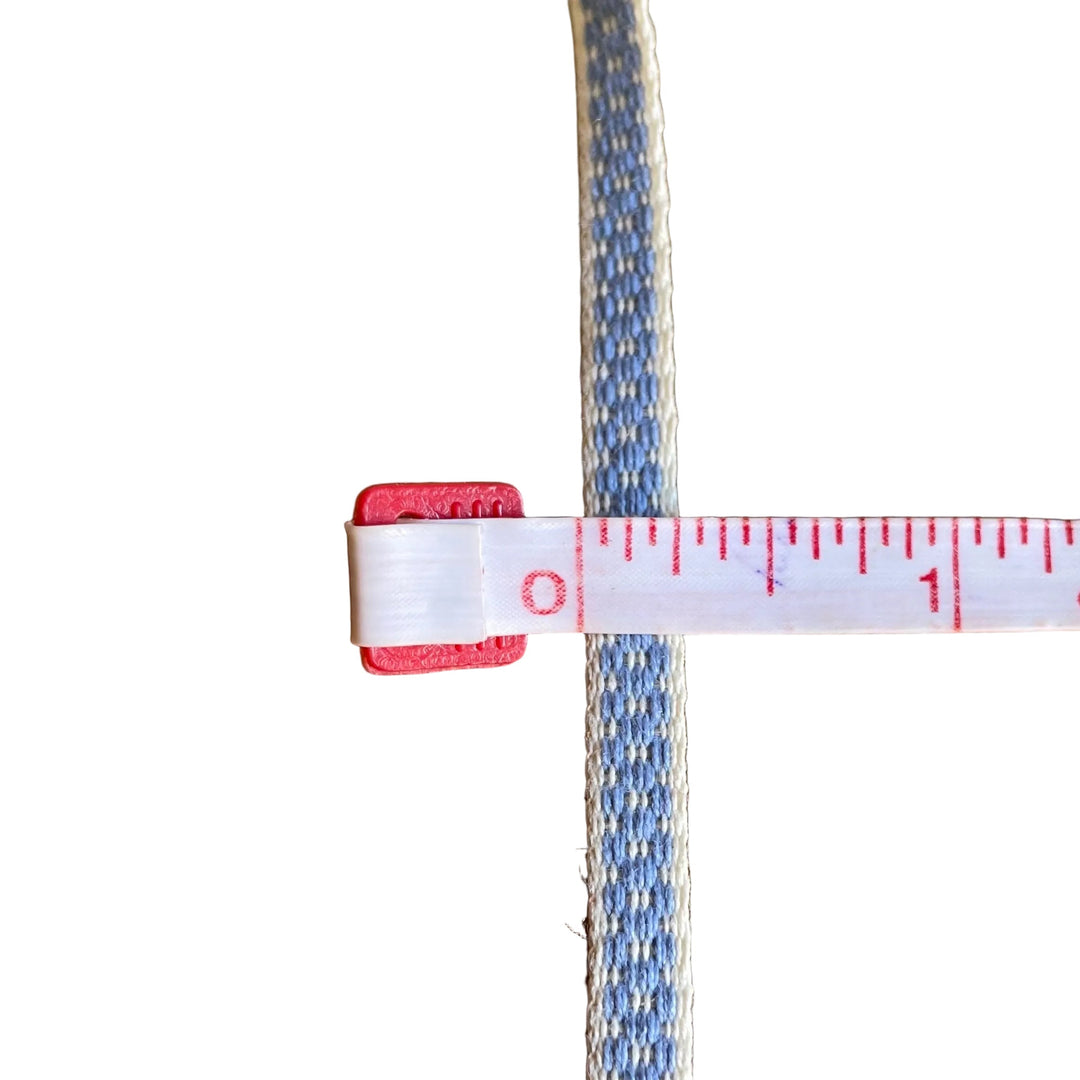 Fabric Ribbon Trim by the yard - Light blue dots on White