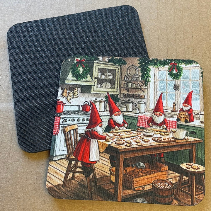 Gnomes baking Cookies Coaster Box of 6