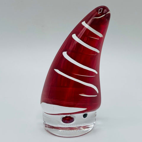 Nybro Glass Block  - Gnome with red hat