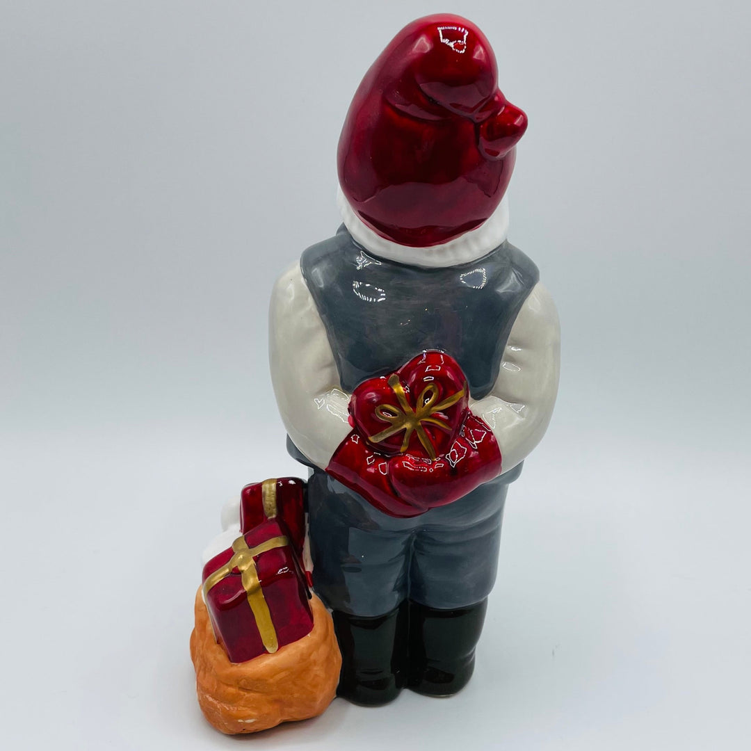 Ceramic Tomte with presents from Jie