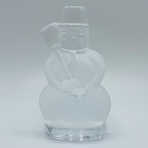 Nybro Glass Block Votive Candle holder - Snowman