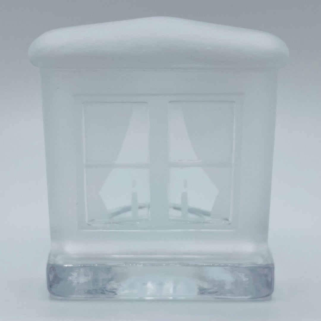 Nybro Glass Block Votive Candle holder - Window